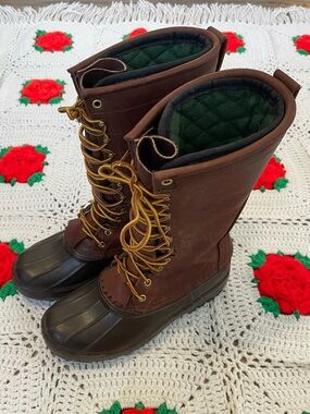 Schnee’s Hunter 2 II 13” Brown Leather Boots With Wool Insulated Liner size 7